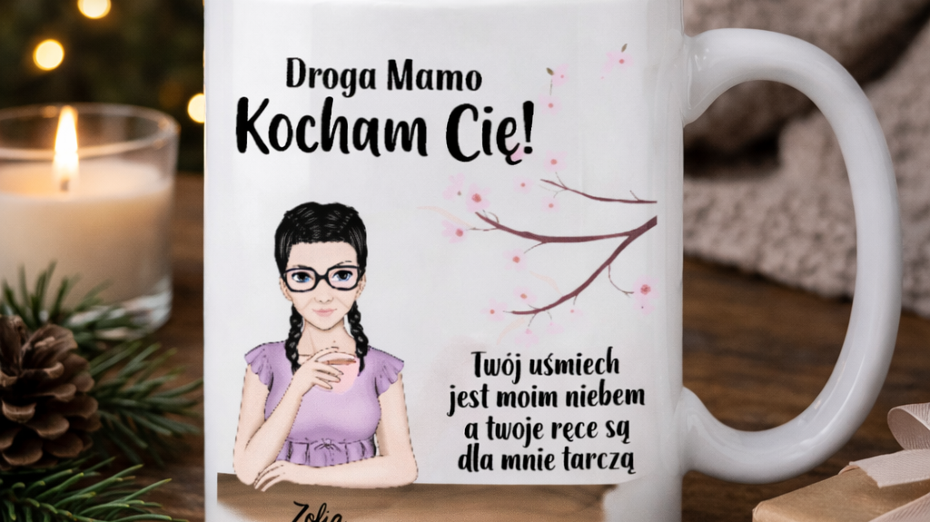Personalizowany Kubek - Droga mamo, kocham Cię na prezent