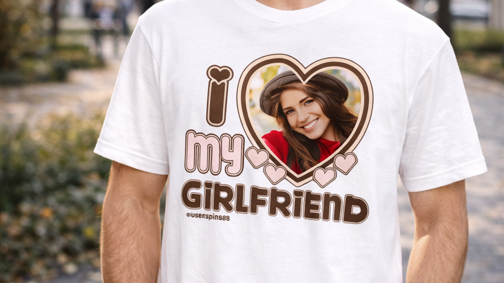 Koszulka I Love My Girlfriend z twoim zdjęciem na Rocznice