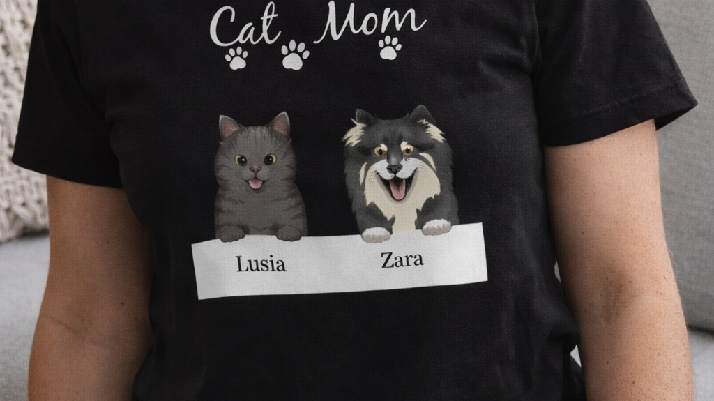 Koszulka Cat Mom - personalizowana (imiona kotów)