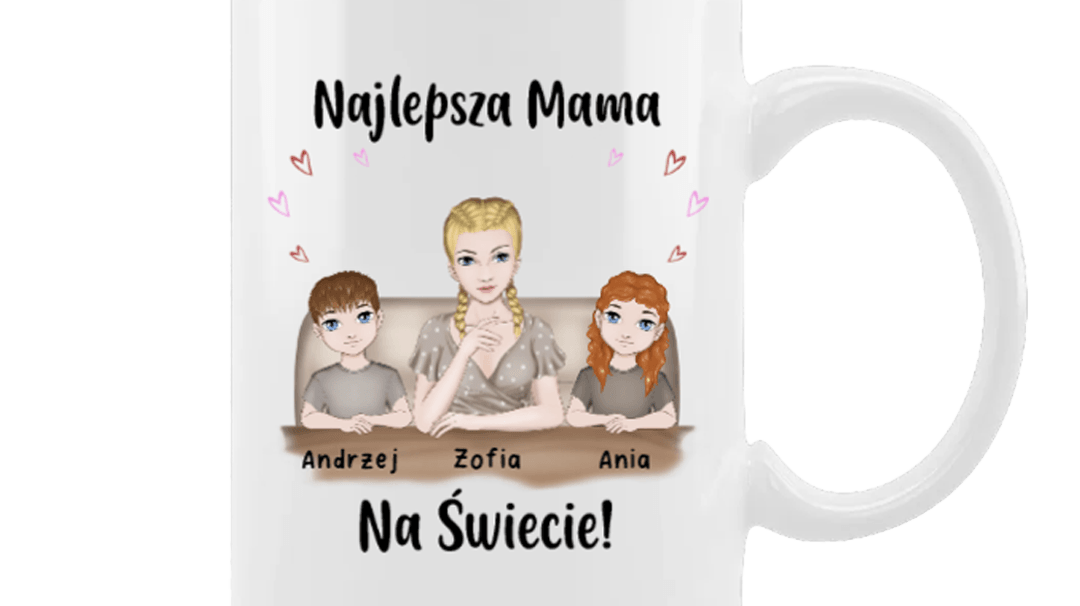 Personalizowany Kubek - Najlepsza mama na świecie do 4 osób