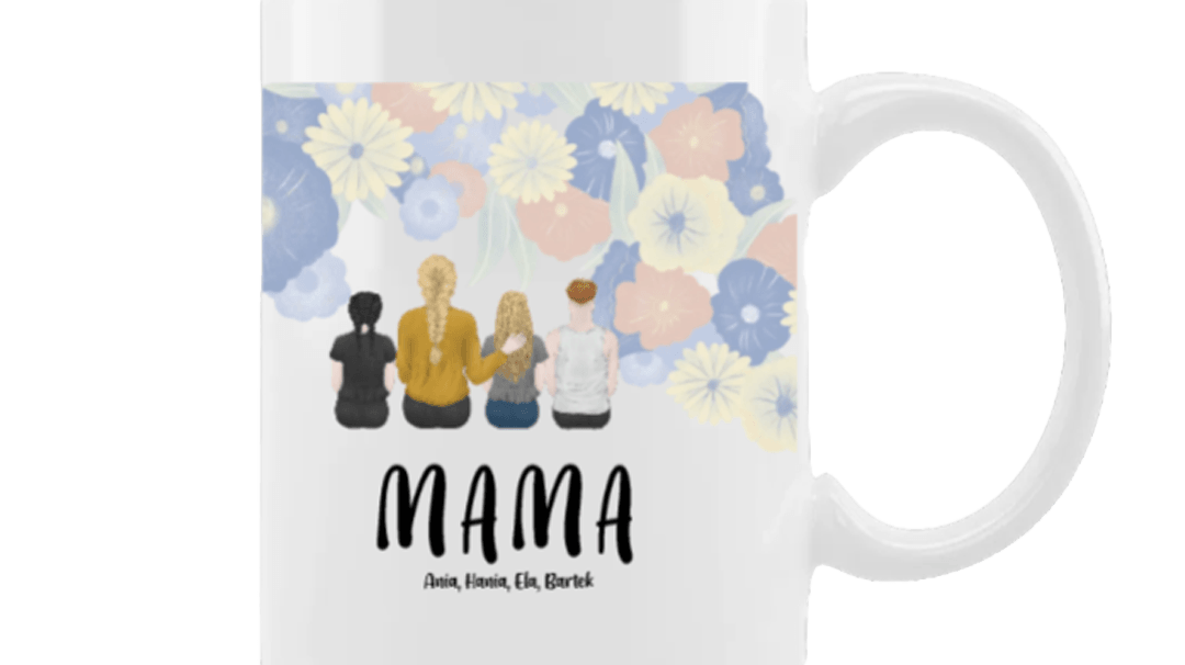 Personalizowany Kubek - rodzinny kubek matki z dziećmi do 4 osób