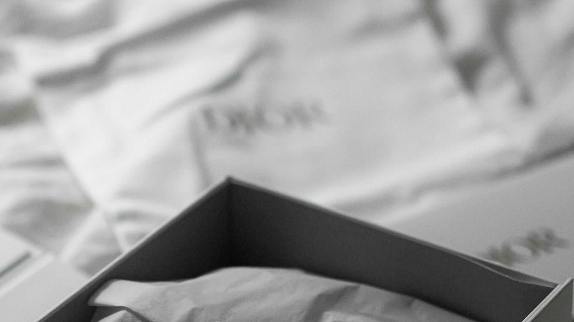 Dior gift box with tissue paper and logo.