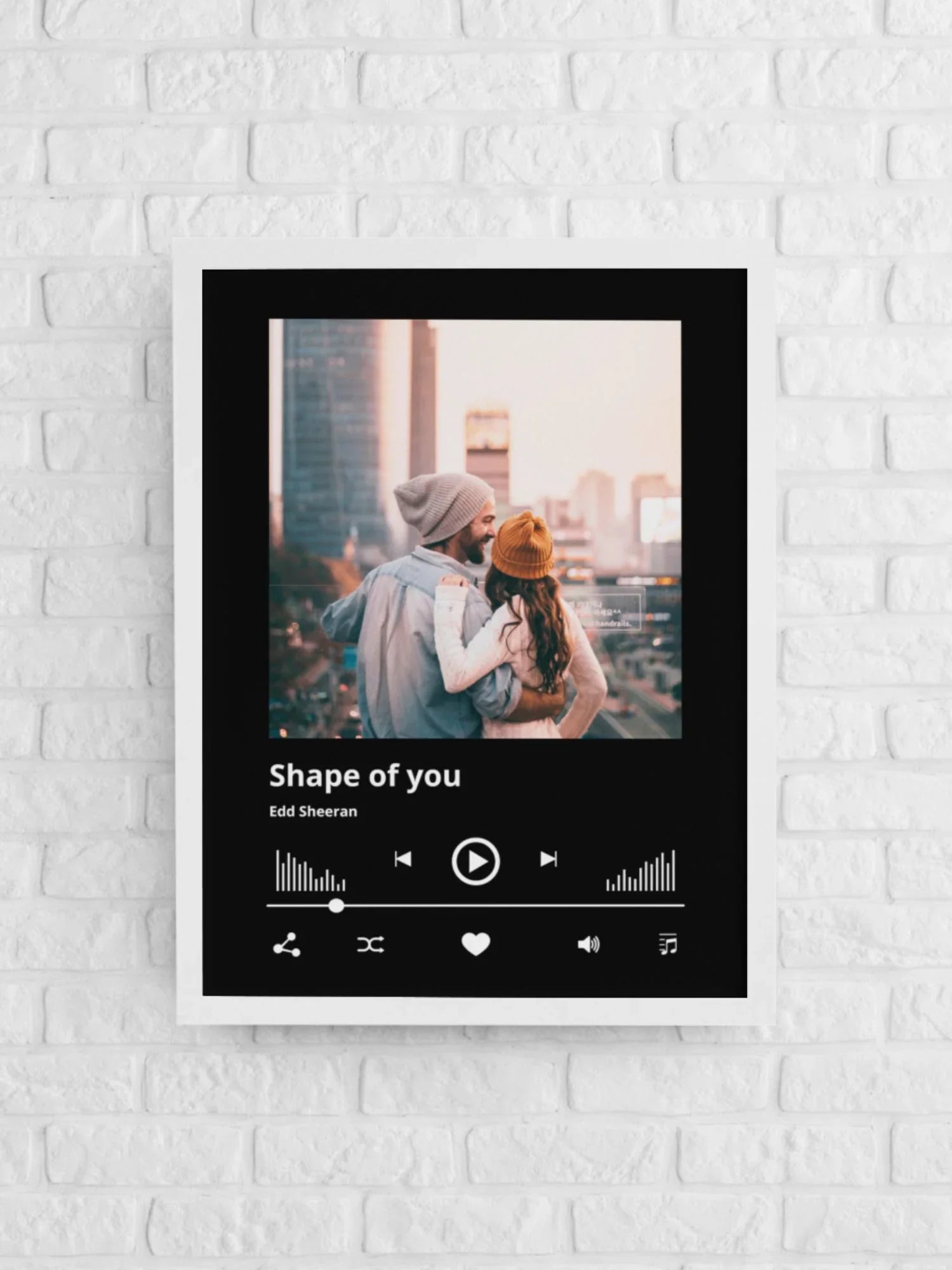 Personalizowany plakat z piosenką 'Shape of You' Edd Sheeran, idealny prezent dla bliskich