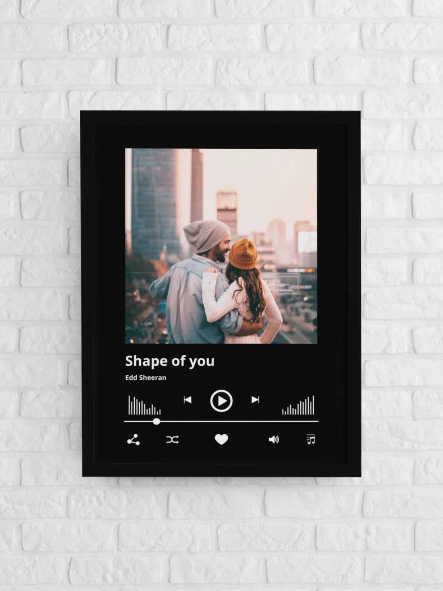Personalizowany plakat z piosenką 'Shape of You' Edd Sheeran, idealny prezent dla par