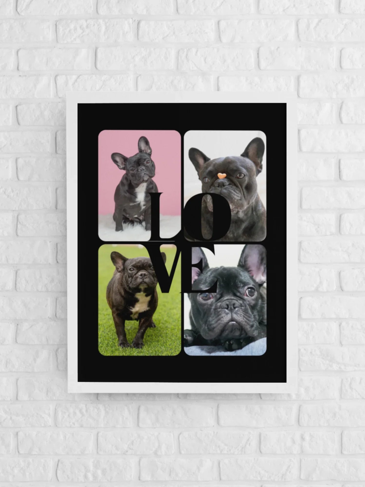 Personalizowany plakat z psami i napisem LOVE, idealny prezent dla miłośników zwierząt