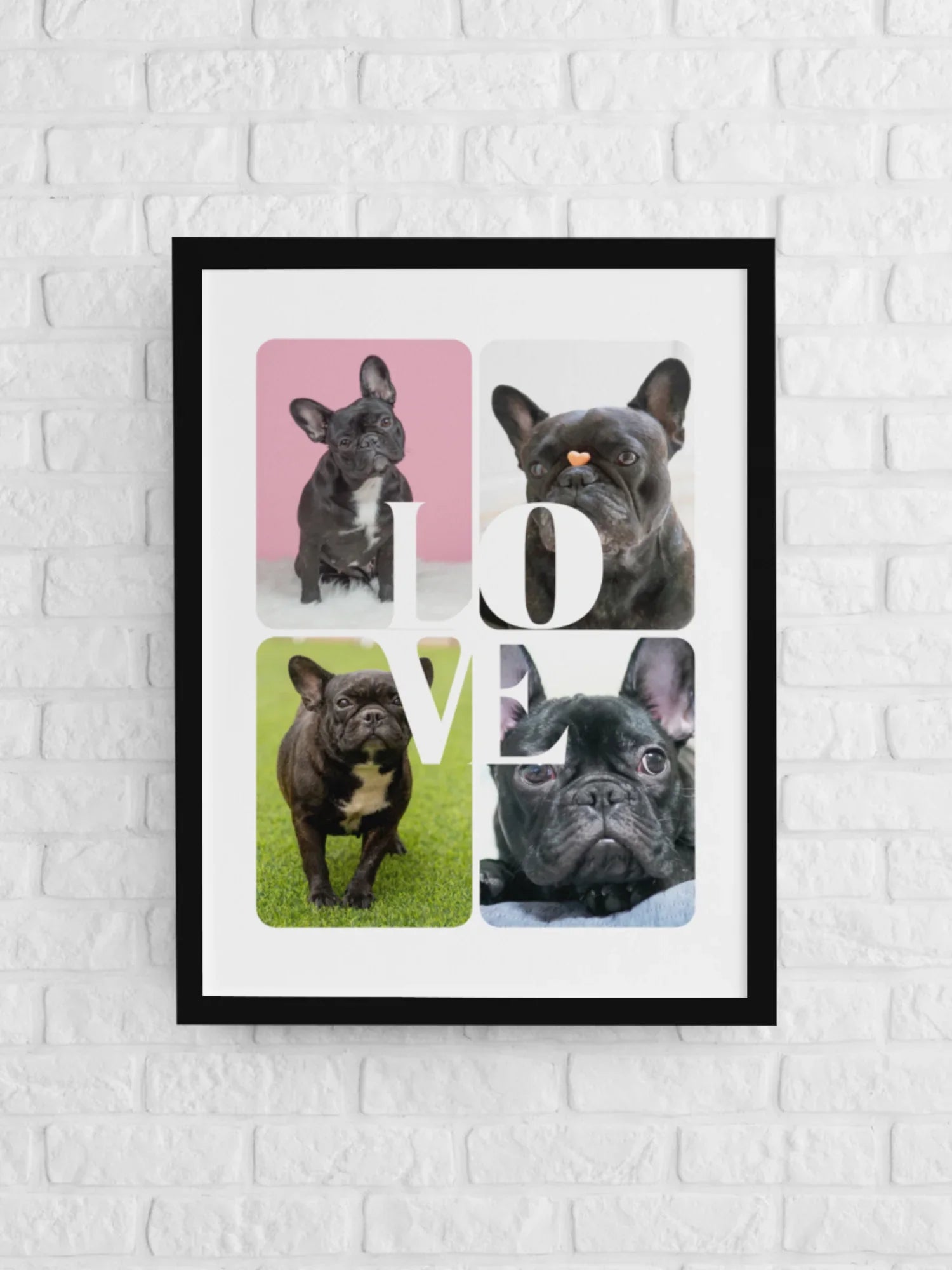 Personalizowany plakat z psami i napisem LOVE idealny na prezent dla bliskich