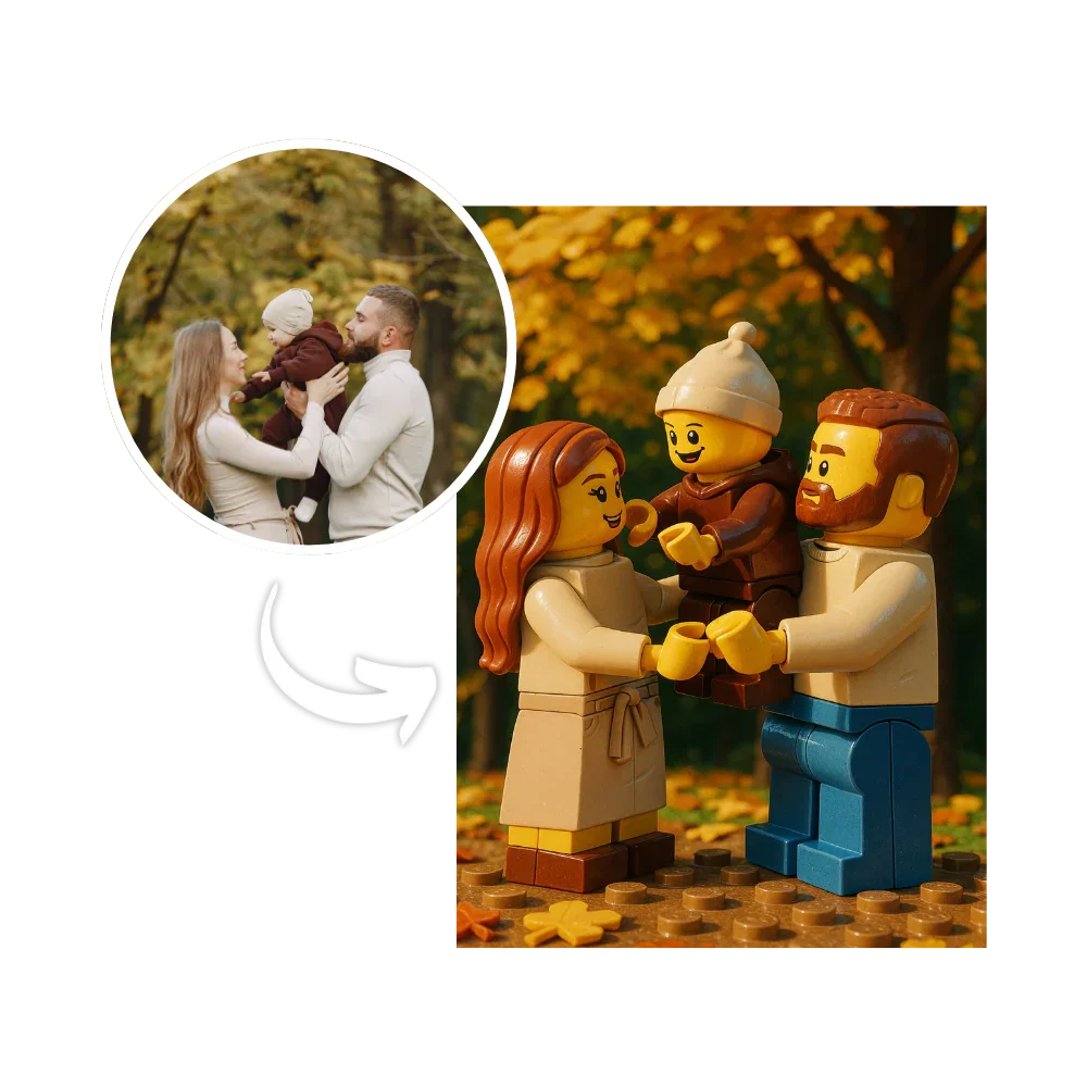 Personalizowany prezent LEGO z rodziną – idealny na prezent dla bliskich w jesiennym klimacie