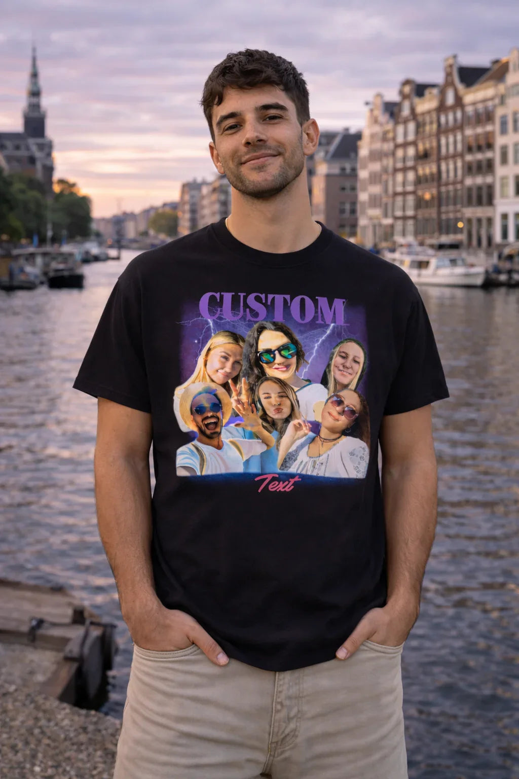 Personalizowany t-shirt z nadrukiem zdjęć grupy przyjaciół, idealny prezent na każdą okazję