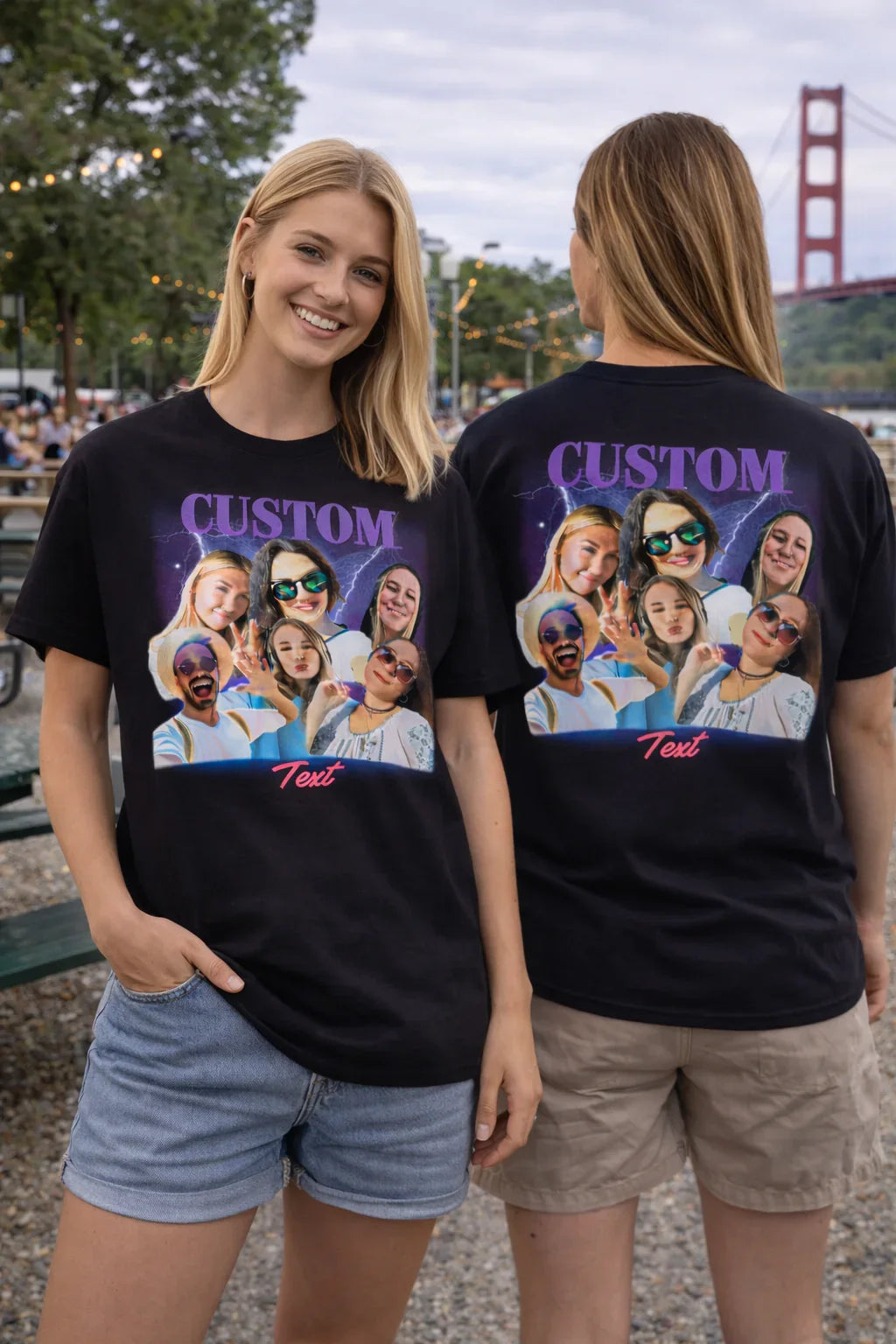 Personalizowane koszulki z fotografią grupy przyjaciół, idealny prezent na każdą okazję