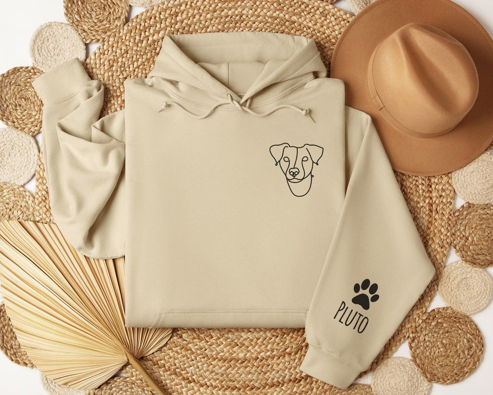 Personalizowany sweter z imieniem psa Pluto i grafiką pyszczka, idealny prezent dla miłośnika zwierząt