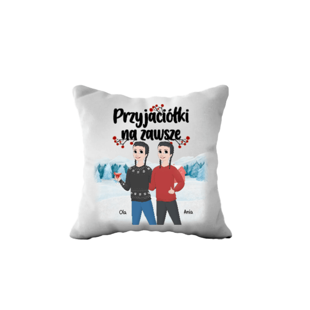 Personalizowan Poduszka - Przyjaciółki na zawsze - Mejkmi - Personalizowane Prezenty Dla Twoich Bliskich!