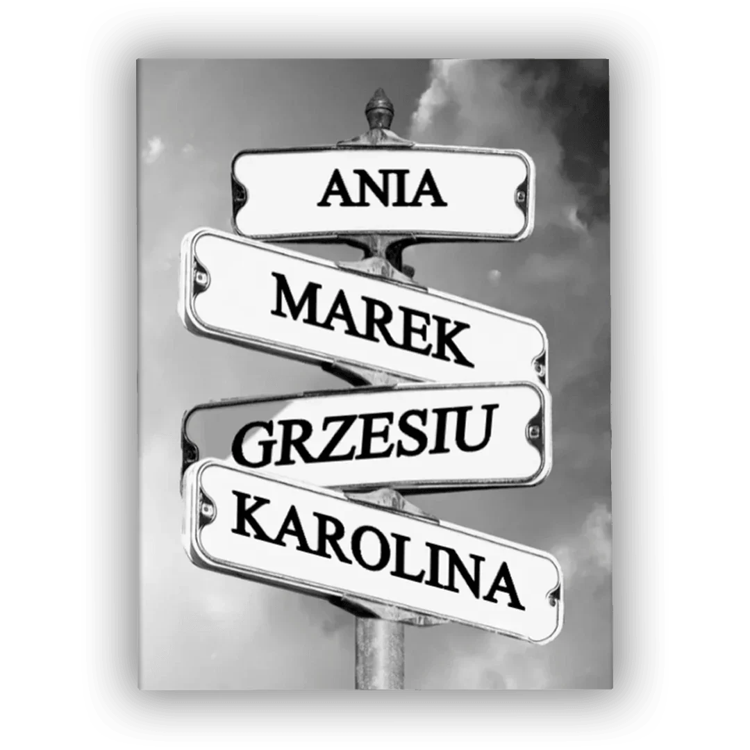 Personalizowane znaki uliczne z imionami: Ania, Marek, Grzesiu, Karolina – idealny prezent na każdą okazję