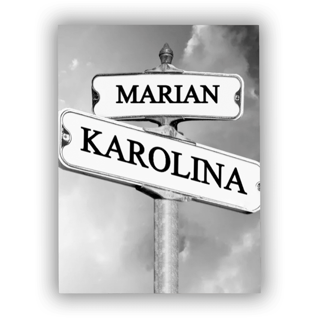 Personalizowany Obraz na płótnie dla żony - znak drogowy - Mejkmi - Personalizowane Prezenty Dla Twoich Bliskich!