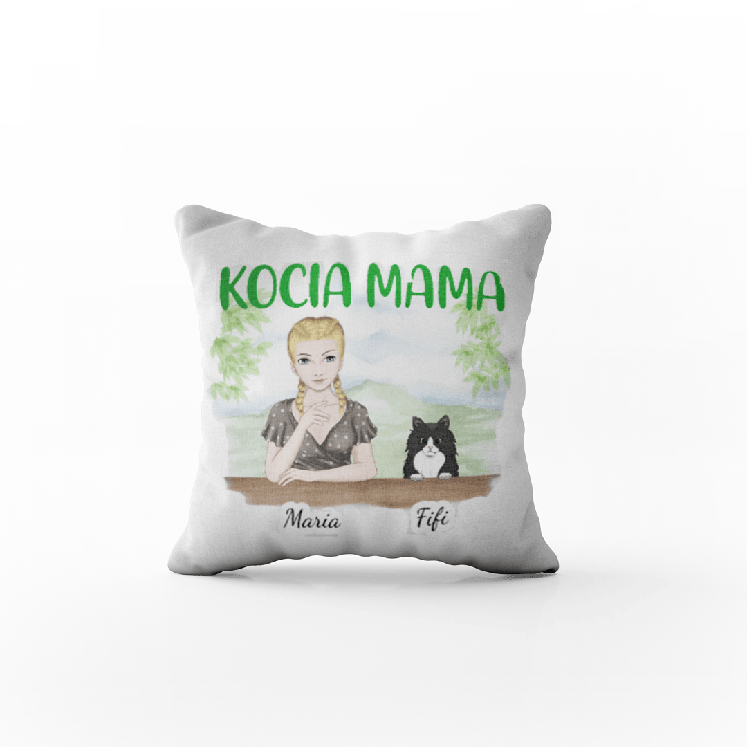Poduszka Personalizowana - Kocia Mama - Mejkmi - Personalizowane Prezenty Dla Twoich Bliskich!
