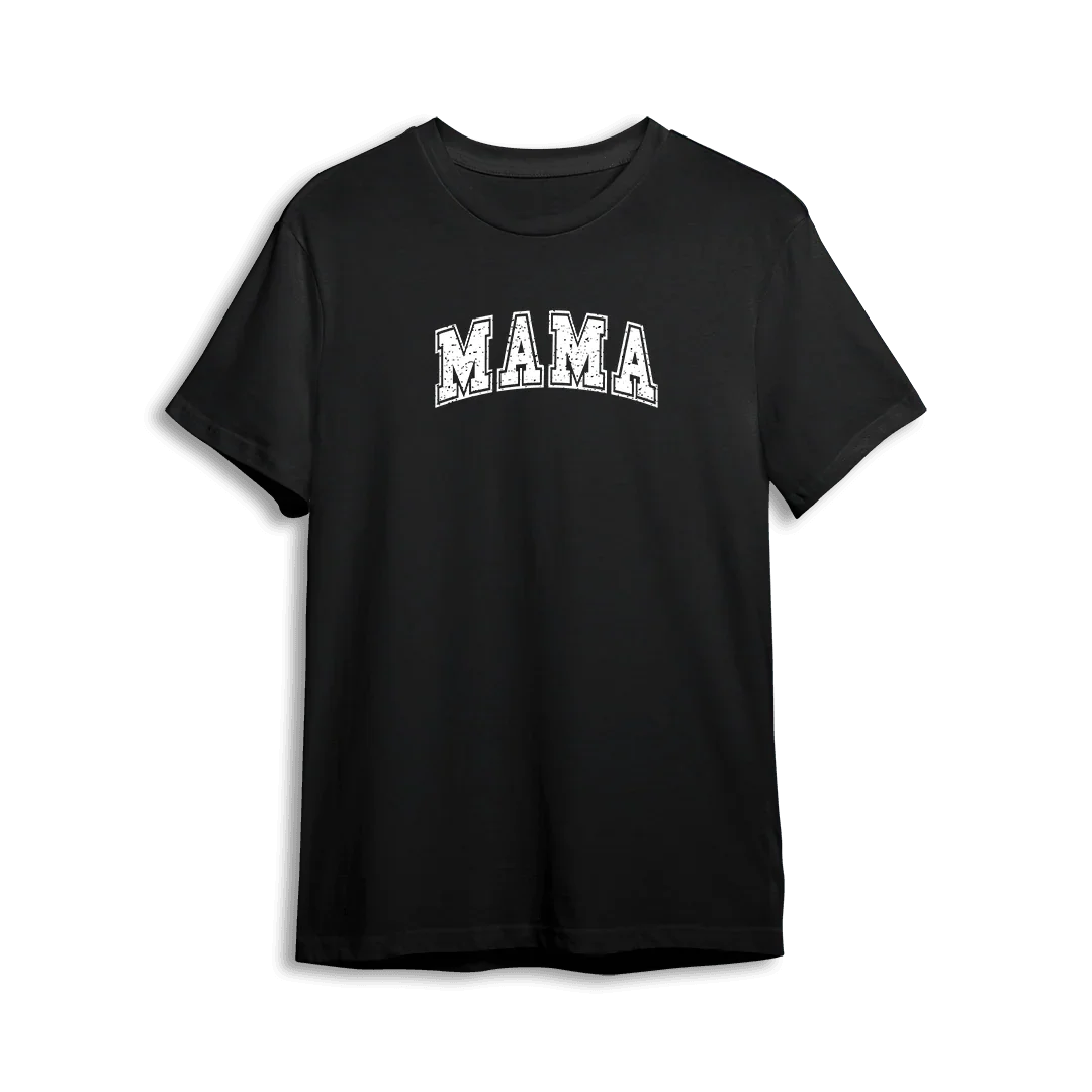 Czarny t-shirt z napisem MAMA, idealny prezent personalizowany dla mamy