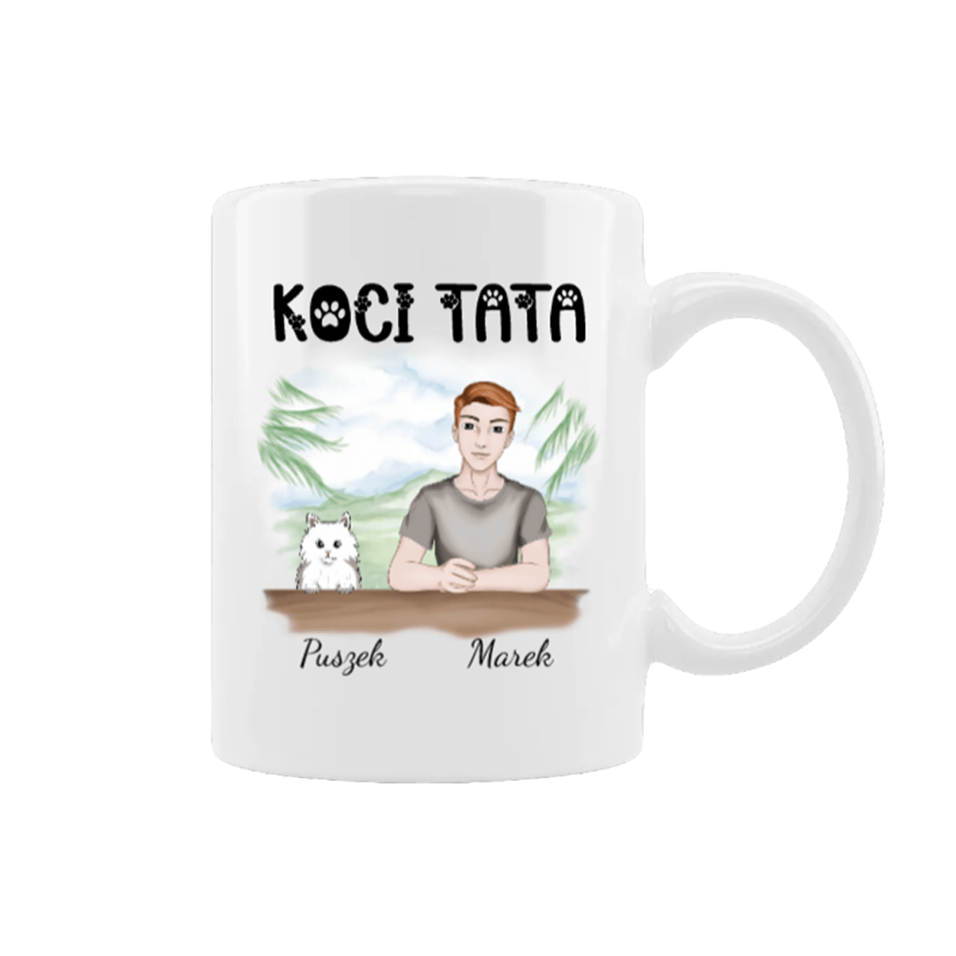 Kubek personalizowany - Koci Tata - Mejkmi - Personalizowane Prezenty Dla Twoich Bliskich!