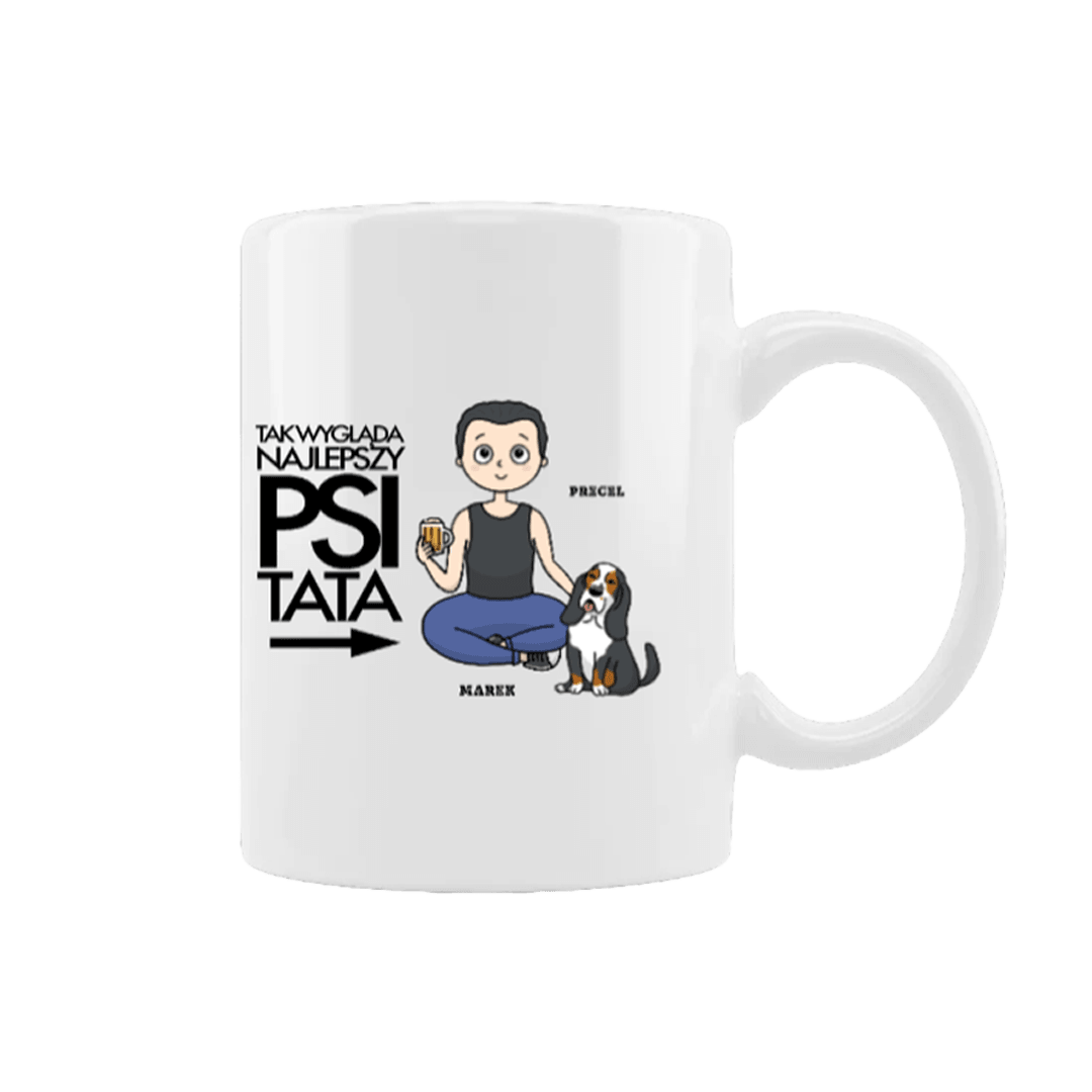 Kubek personalizowany - Tak wygląda Najlepszy Psi Tata - Mejkmi - Personalizowane Prezenty Dla Twoich Bliskich!