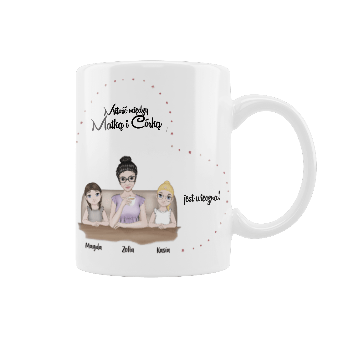 Kubek personalizowany - Wieczna miłość Mama Córka - Mejkmi - Personalizowane Prezenty Dla Twoich Bliskich!