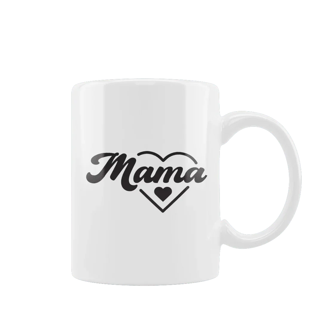 Biała filiżanka z napisem Mama w sercu, idealny personalizowany prezent dla mamy