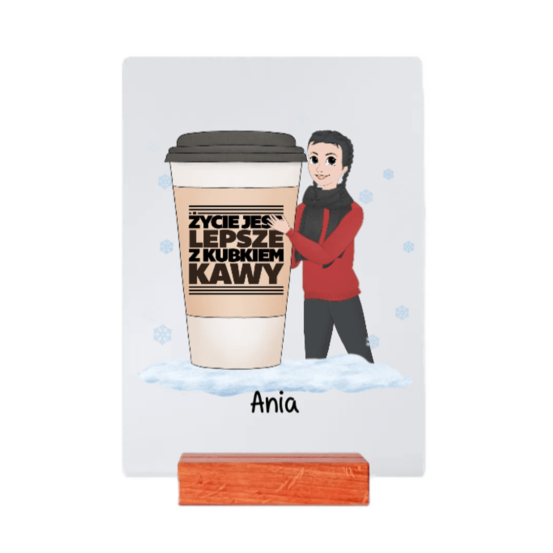Personalizowane Szkiełko - Życie jest lepsze z kubkiem kawy - Mejkmi - Personalizowane Prezenty Dla Twoich Bliskich!