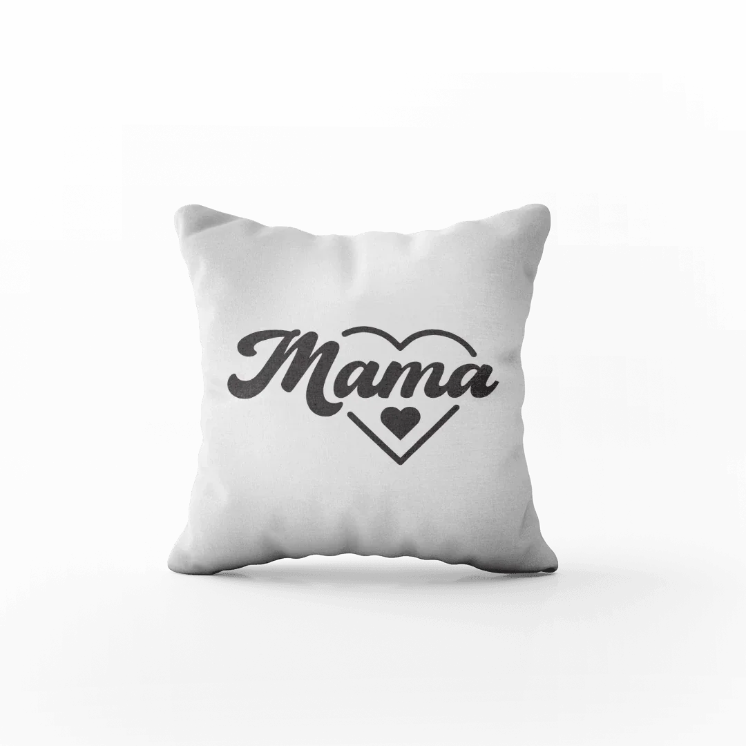 Biały poduszka z napisem Mama w sercu, idealny personalizowany prezent dla mamy