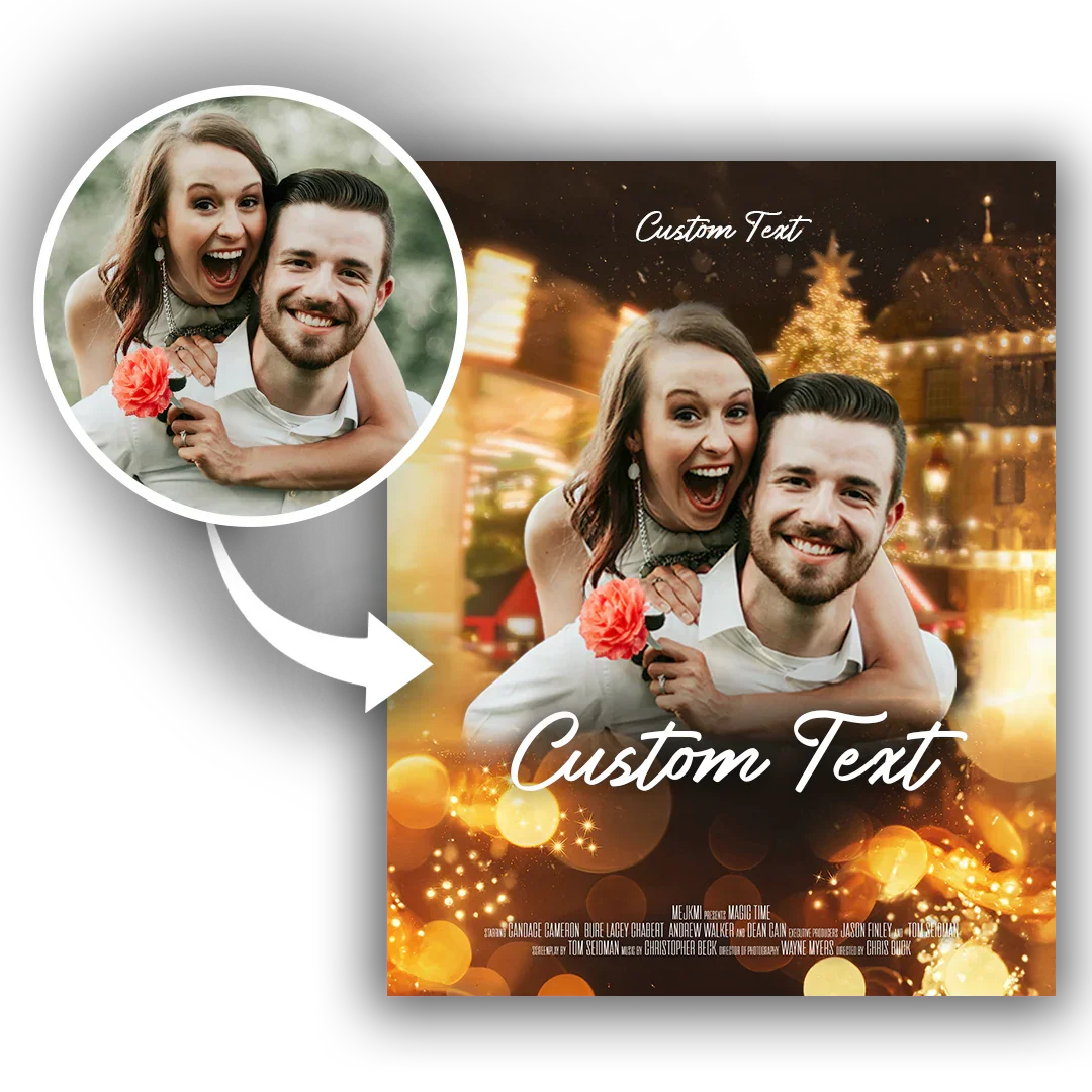 Personalizowany prezent z Twoim zdjęciem i tekstem na świątecznym tle