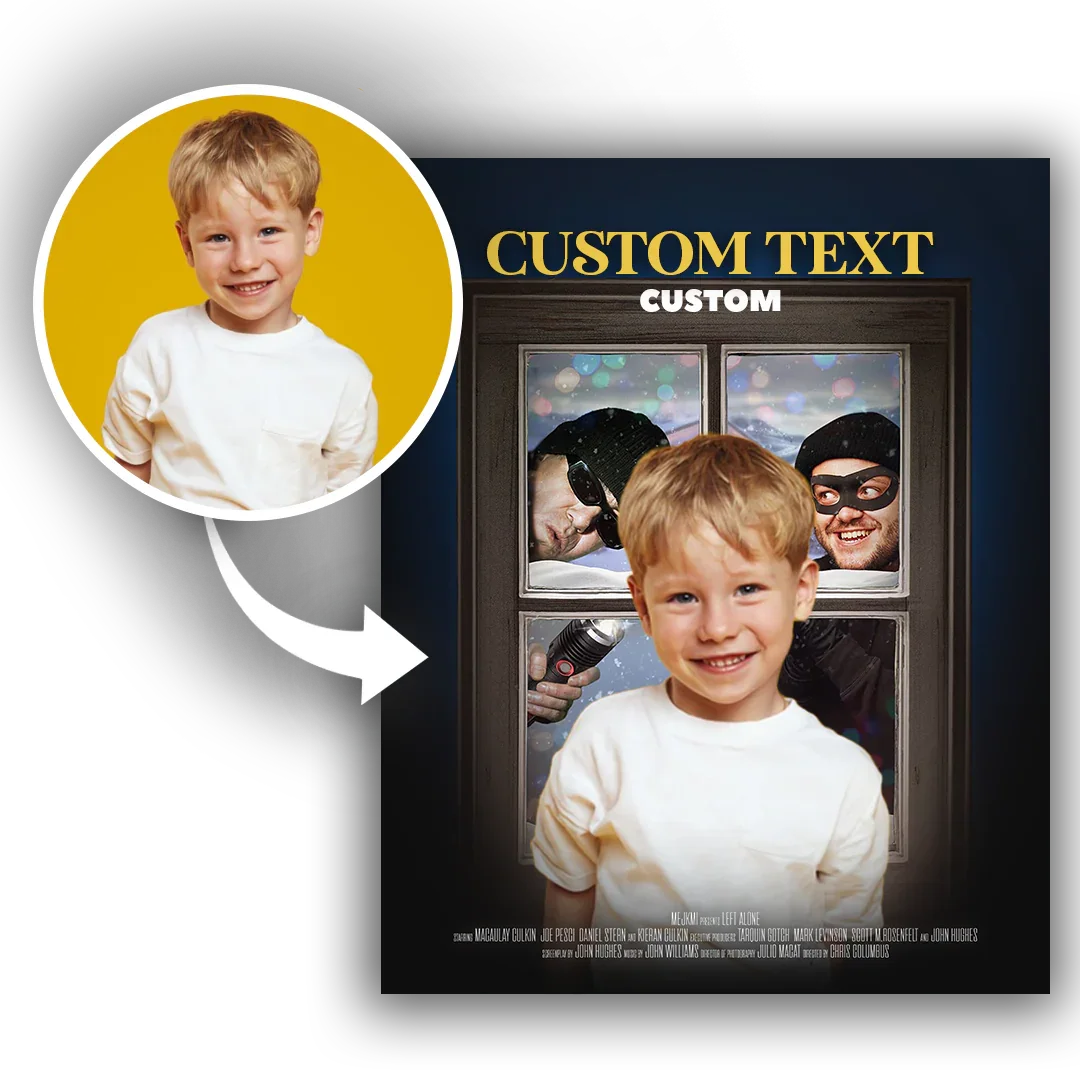 Personalizowany plakat z Twoim zdjęciem – idealny prezent na każdą okazję, z motywem filmowym i custom text