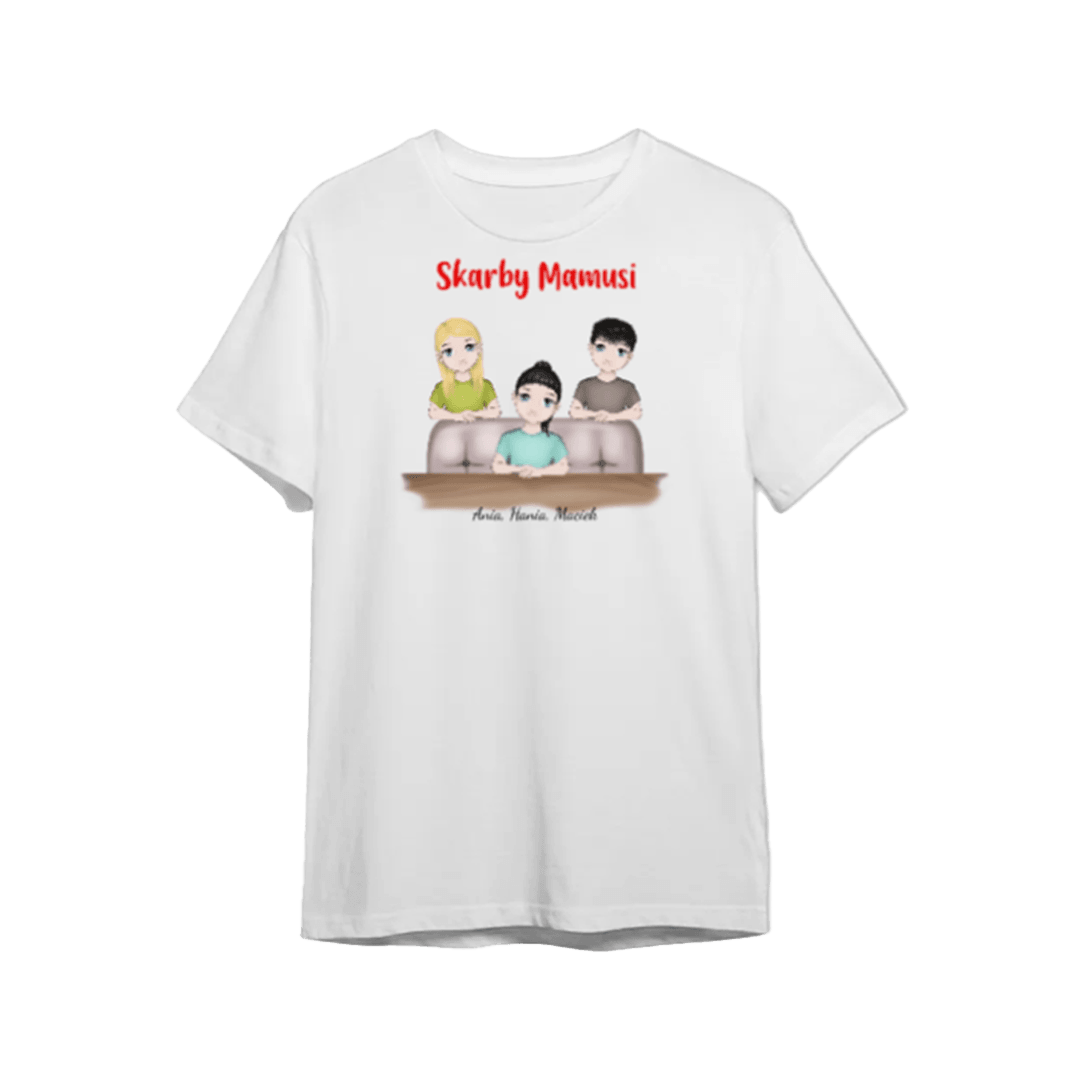 Personalizowana Koszulka - Skarby Mamusi - wyjątkowy prezent dla Mamy - Mejkmi - Personalizowane Prezenty Dla Twoich Bliskich!