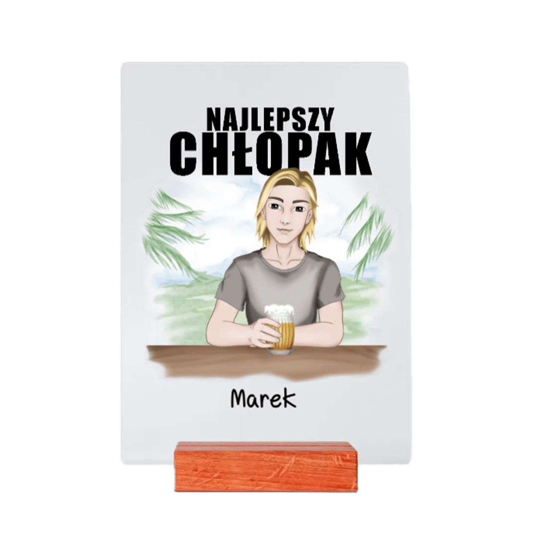 Personalizowane Szkiełko - Najlepszy Chłopak z drinkiem - Mejkmi - Personalizowane Prezenty Dla Twoich Bliskich!