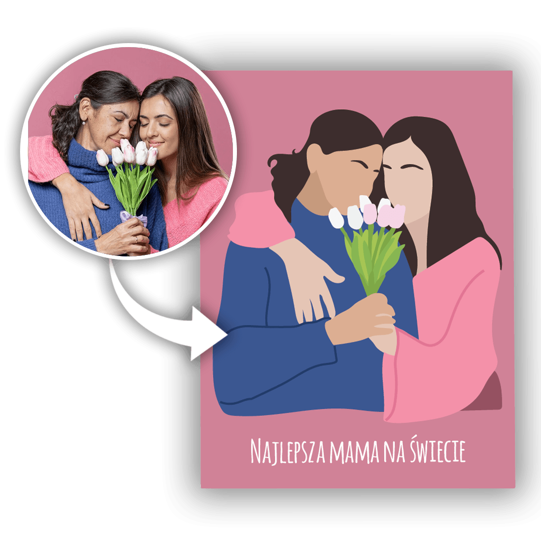 Bajkowy Personalizowany Obraz na płótnie Najlepsza mama na świecie Dzień Matki - Mejkmi - Personalizowane Prezenty Dla Twoich Bliskich!