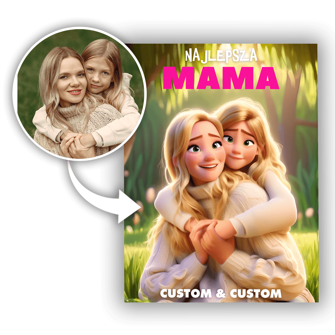Personalizowany Obraz na płótnie Disney Najlepsza mama na Prezent na Dzień matki - Mejkmi - Personalizowane Prezenty Dla Twoich Bliskich!