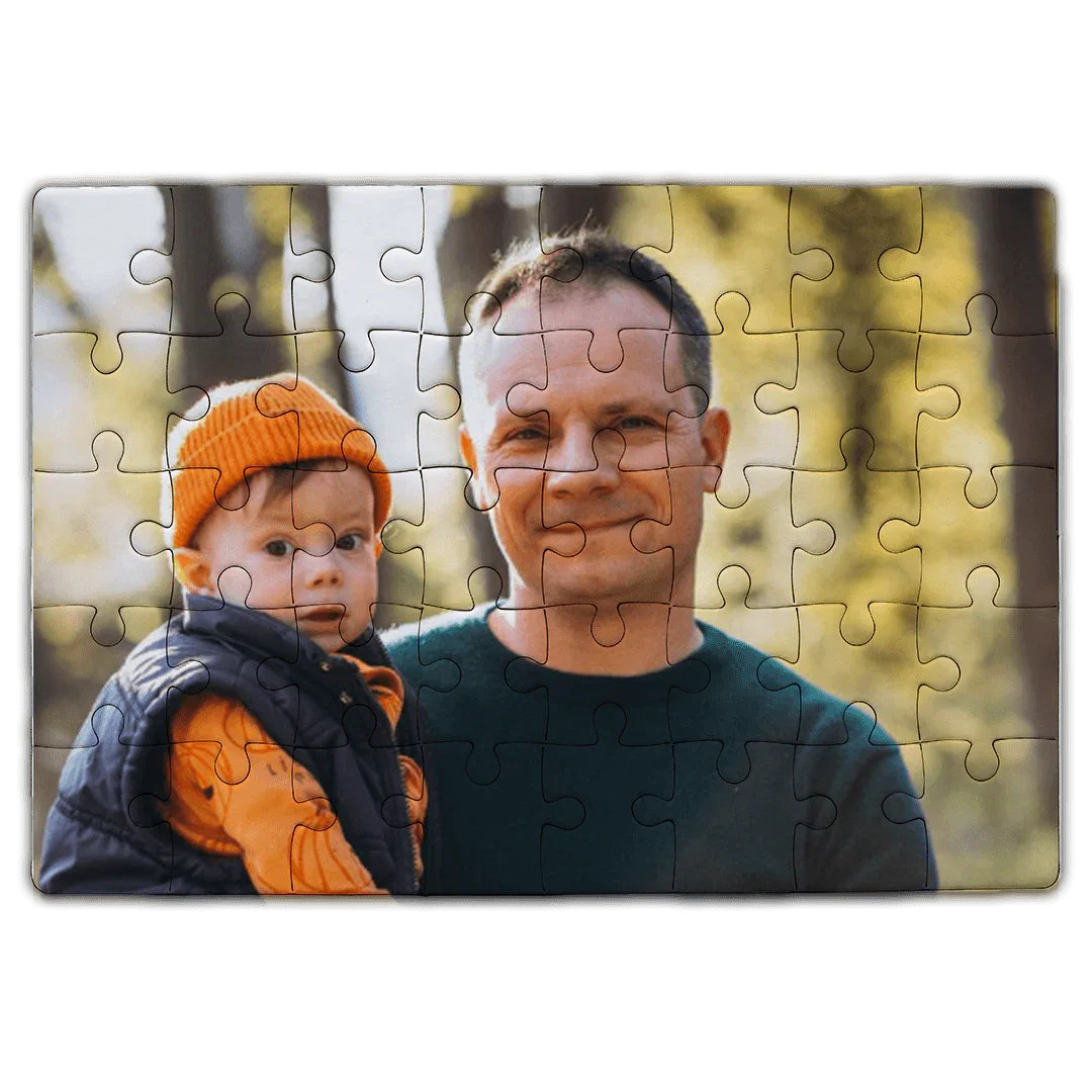 Personalizowane puzzle z zdjęciem ojca i dziecka, idealny prezent na każdą okazję