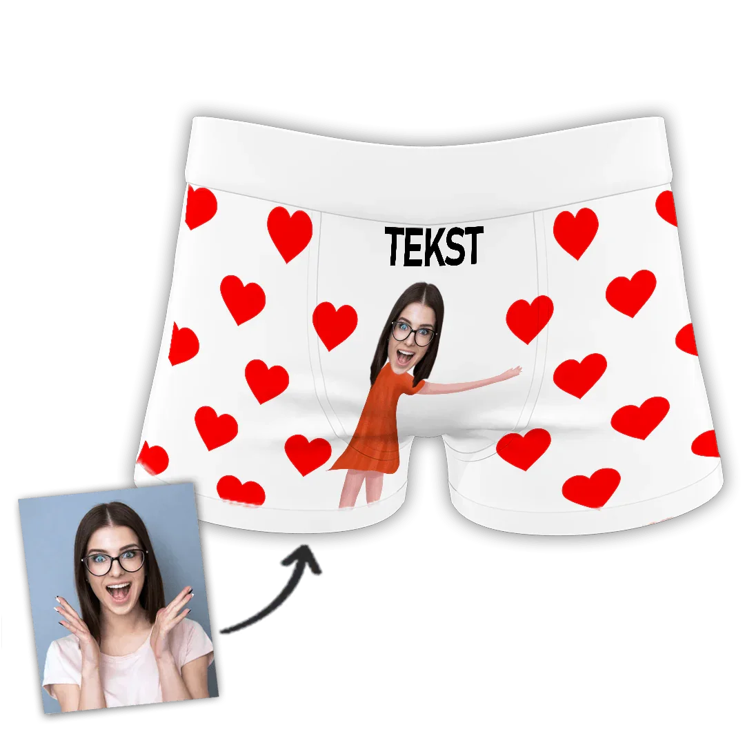 Personalizowane bokserki z serduszkami i Twoim zdjęciem – idealny prezent na każdą okazję
