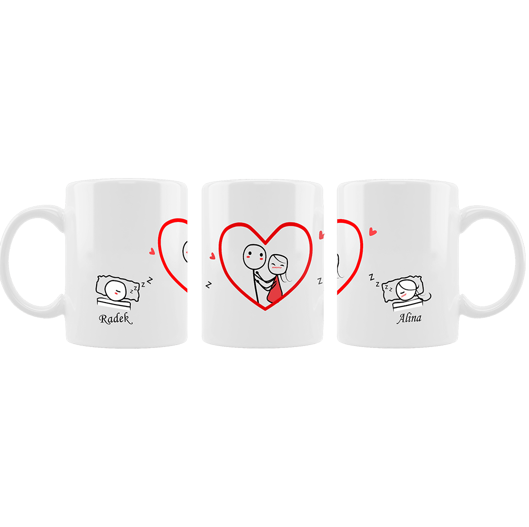 Personalizowany Kubek dla par z waszymi imionami na prezent - Mejkmi - Personalizowane Prezenty Dla Twoich Bliskich!