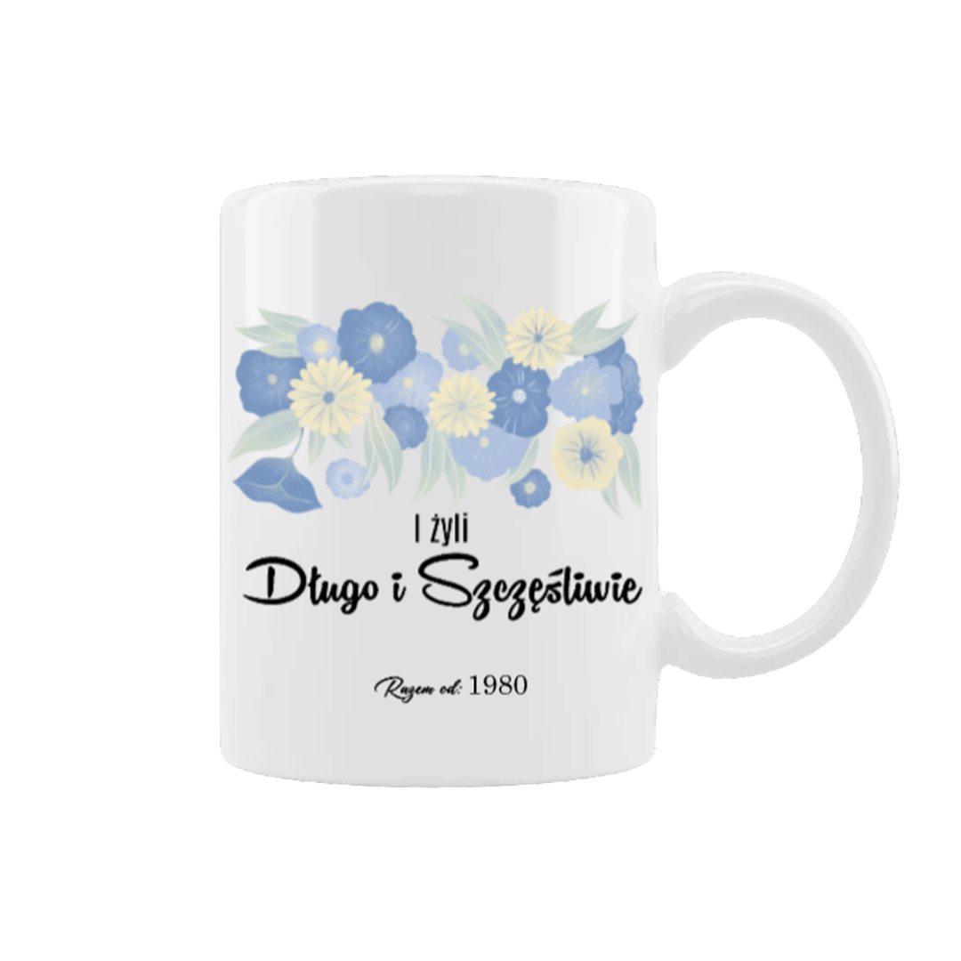Personalizowany Kubek - I żyli długo i Szczęśliwie - Razem od - Mejkmi - Personalizowane Prezenty Dla Twoich Bliskich!