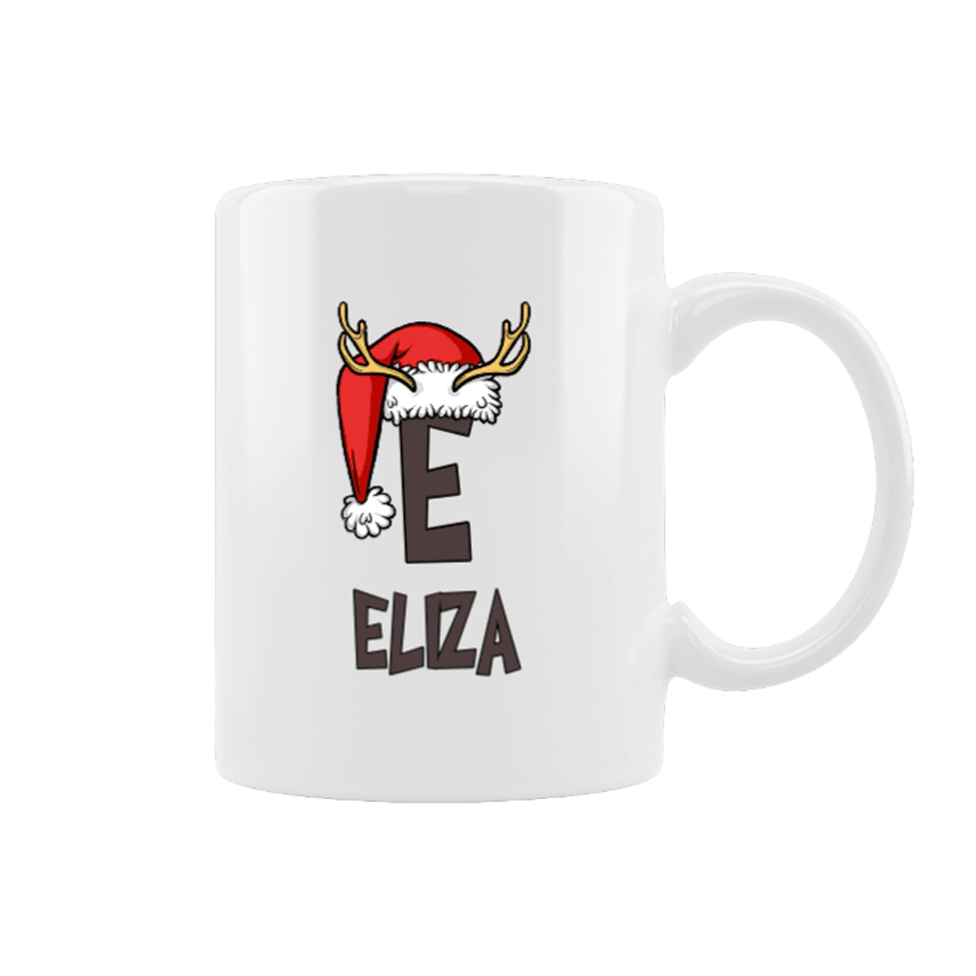 Personalizowany Kubek -Świąteczna literka i imię - Mejkmi - Personalizowane Prezenty Dla Twoich Bliskich!