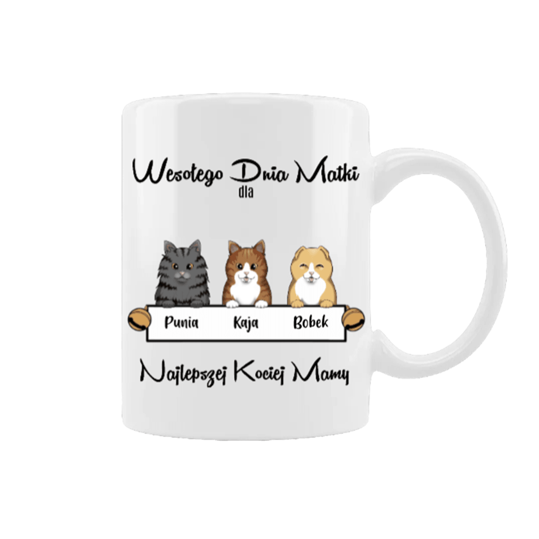 Personalizowany Kubek - Szczęśliwego Dnia Kociej Matki - Mejkmi - Personalizowane Prezenty Dla Twoich Bliskich!