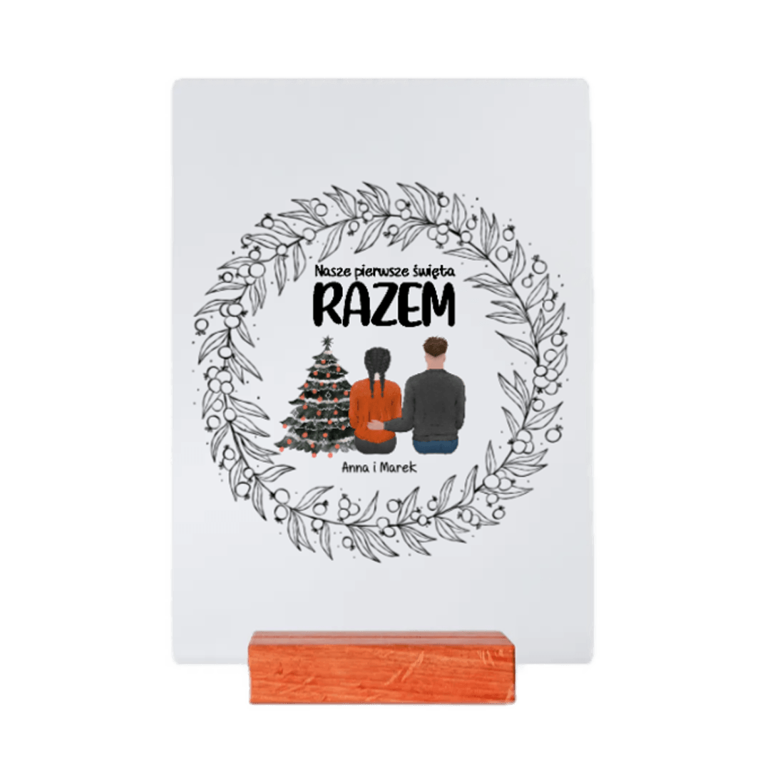 Personalizowane Szkiełko - Nasze pierwsze święta razem - Mejkmi - Personalizowane Prezenty Dla Twoich Bliskich!