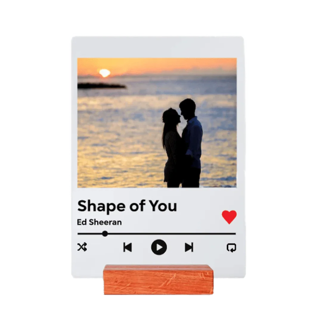 Personalizowany prezent z piosenką 'Shape of You' Ed Sheeran, idealny na walentynki lub rocznicę