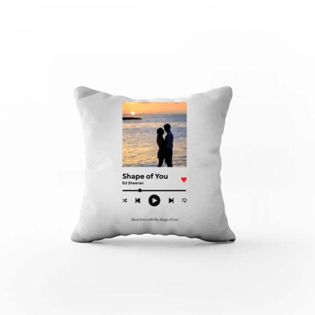 Personalizowana poduszka z motywem piosenki Shape of You, idealny prezent dla ukochanej osoby