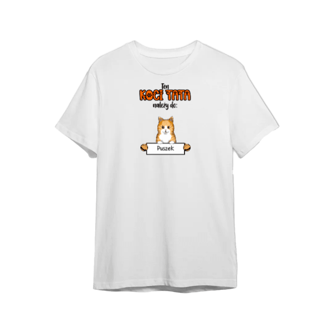 Koszulka Personalizowana - Ten Koci Tata Należy do - Mejkmi - Personalizowane Prezenty Dla Twoich Bliskich!