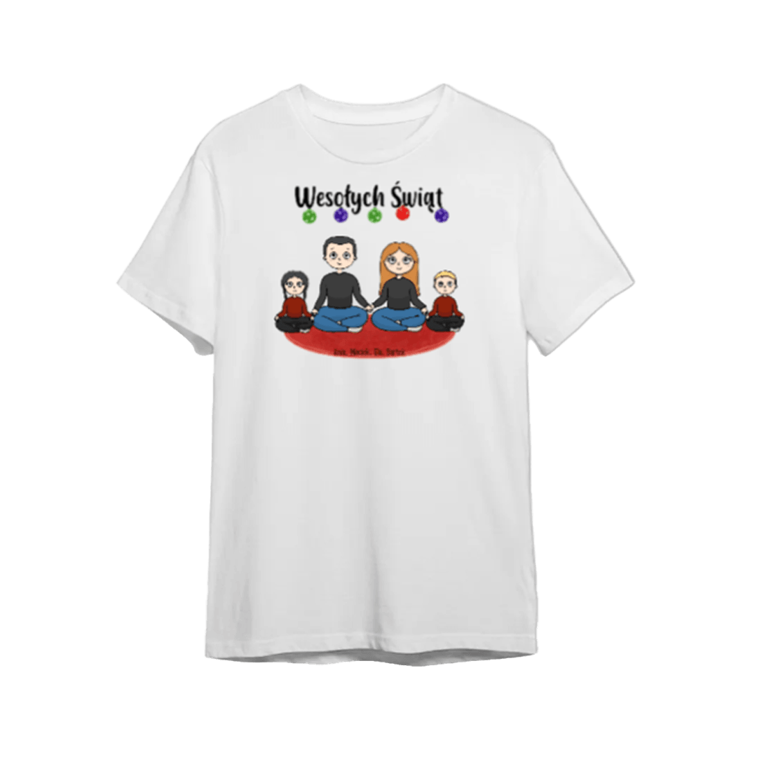 Personalizowana Koszulka - Wesołych świąt od rodziny - rodzinny prezent - Mejkmi - Personalizowane Prezenty Dla Twoich Bliskich!