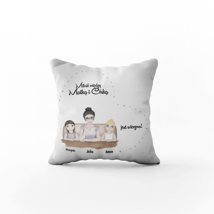 Poduszka Personalizowana - Wieczna miłość Mama i Córka - Mejkmi - Personalizowane Prezenty Dla Twoich Bliskich!