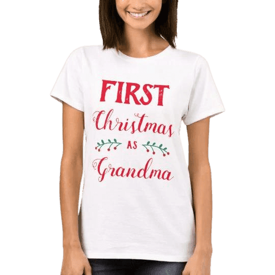 Koszulka dla mamy lub babci "First Christmas as Grandma" - Mejkmi - Personalizowane Prezenty Dla Twoich Bliskich!