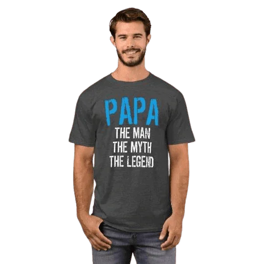 Personalizowany t-shirt z napisem Papa The Man The Myth The Legend, idealny prezent dla taty