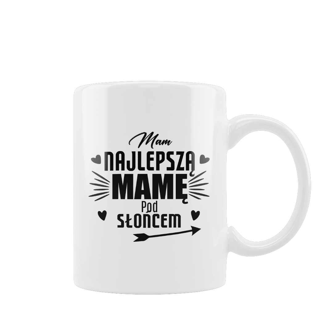 Kubek z Napisem "Najlepsza Mama Pod Słońcem" - Mejkmi - Personalizowane Prezenty Dla Twoich Bliskich!