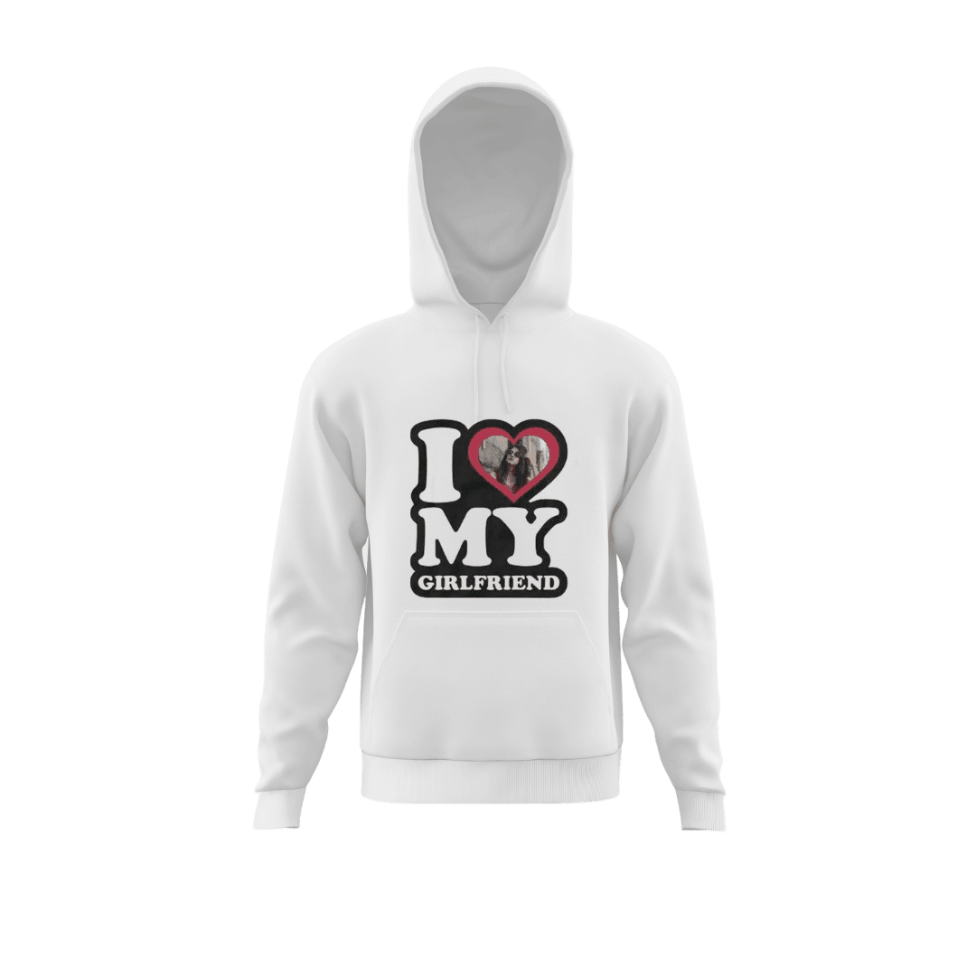 Personalizowana Bluza I Love My Girlfriend z Twoim zdjęciem na prezent - Mejkmi - Personalizowane Prezenty Dla Twoich Bliskich!