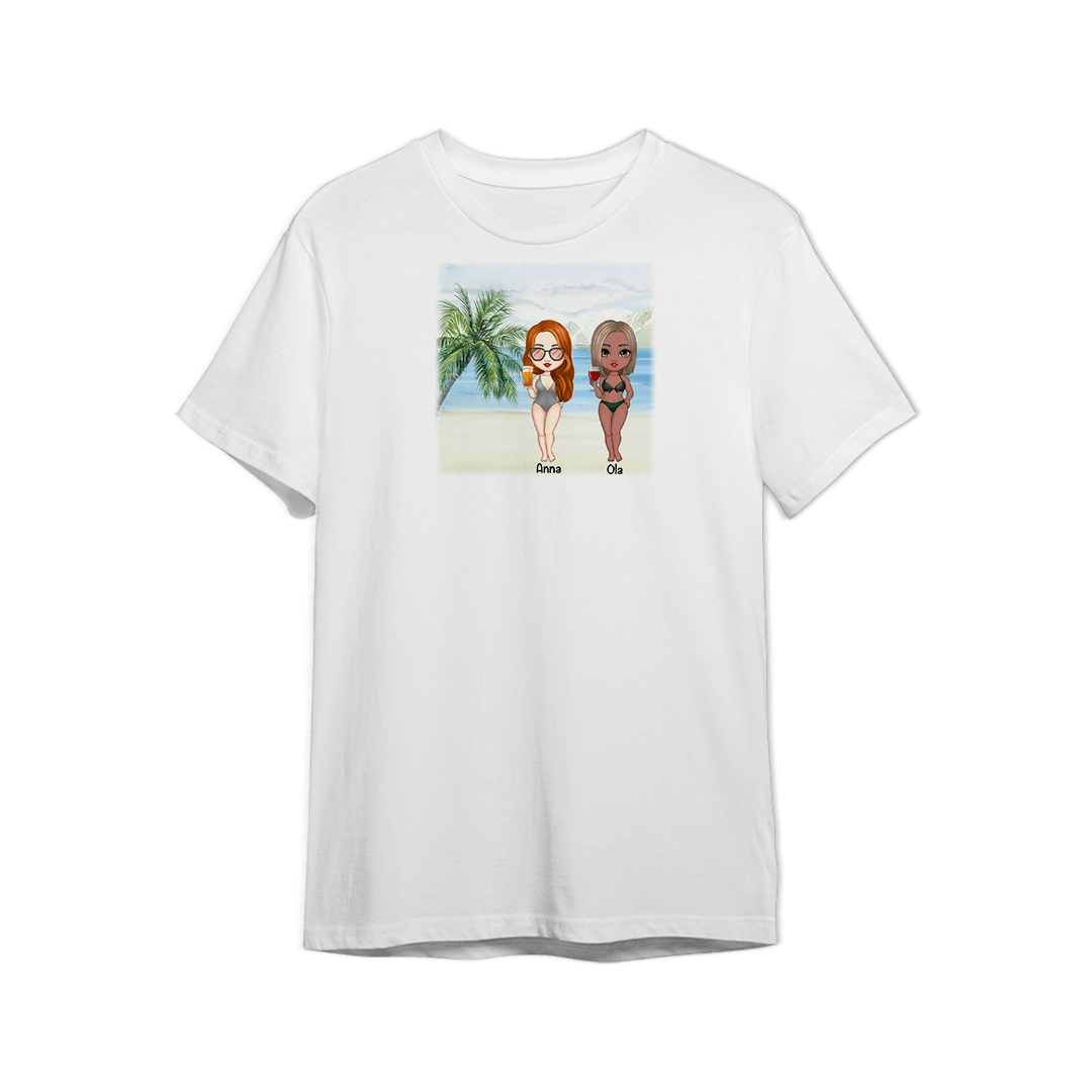 Personalizowana Koszulka Dla Przyjaciółki - Plażowiczki - Mejkmi - Personalizowane Prezenty Dla Twoich Bliskich!