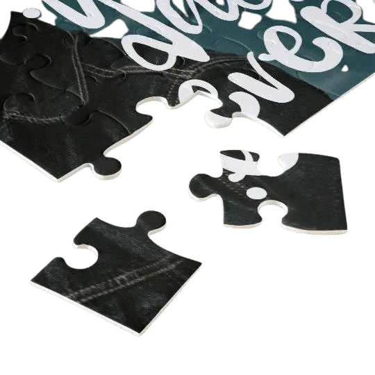 Personalizowany puzzle z napisem 'forever' idealny na prezent dla bliskiej osoby