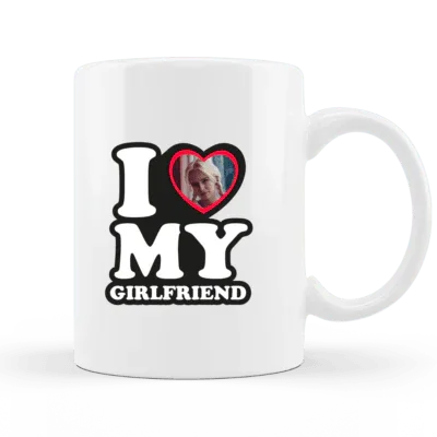 Personalizowany kubek z napisem I Love My Girlfriend i Twoim zdjęciem – idealny prezent dla ukochanej